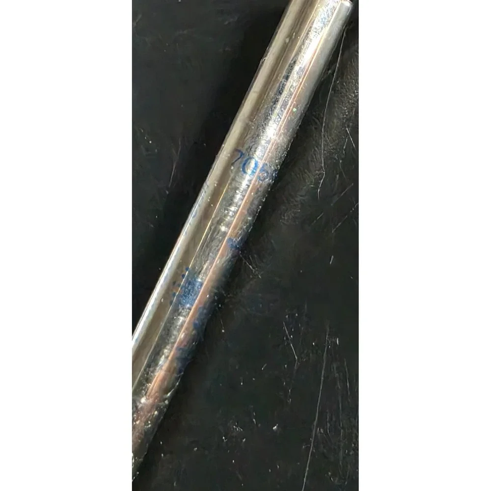 Vintage Slim Chrome Metal Twist Ballpoint Pen Silver Tone Minimalist Executive